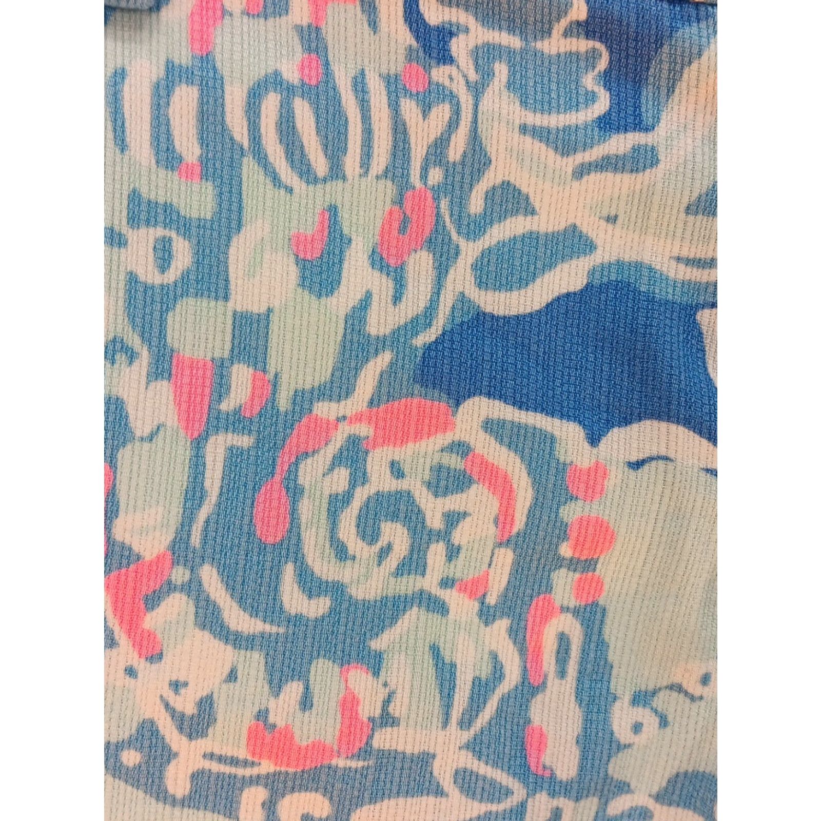 Lilly Pulitzer Lilly Pulitzer Women's Shorts Chino 00 Blue Pink Floral Tropical Resort Summer EUC Size 24" / US 00 / IT 34 - 5 Thumbnail