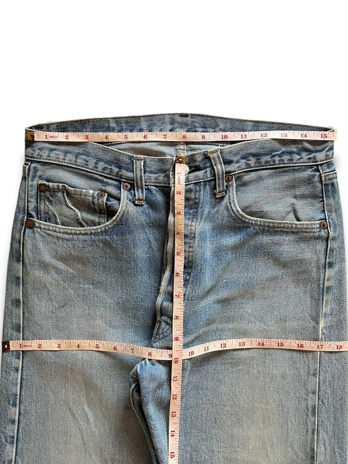 Levi's Vintage 70s Levis 501 Selvedge Bartacks Loose Jeans Button 6 Size US 31 - 14 Thumbnail