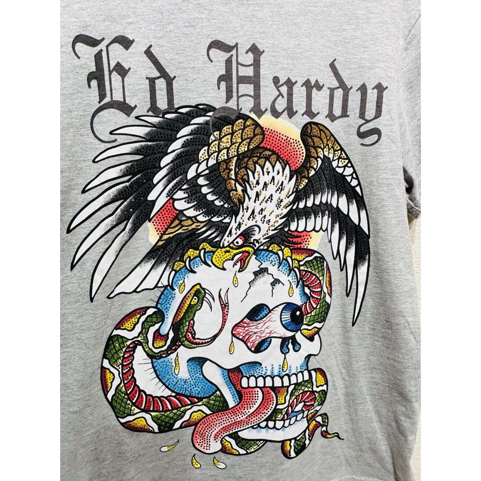 Ed Hardy Ed Hardy T Shirt Bejeweld Eagle Grey Heather Small Size US S / EU 44-46 / 1 - 2 Thumbnail