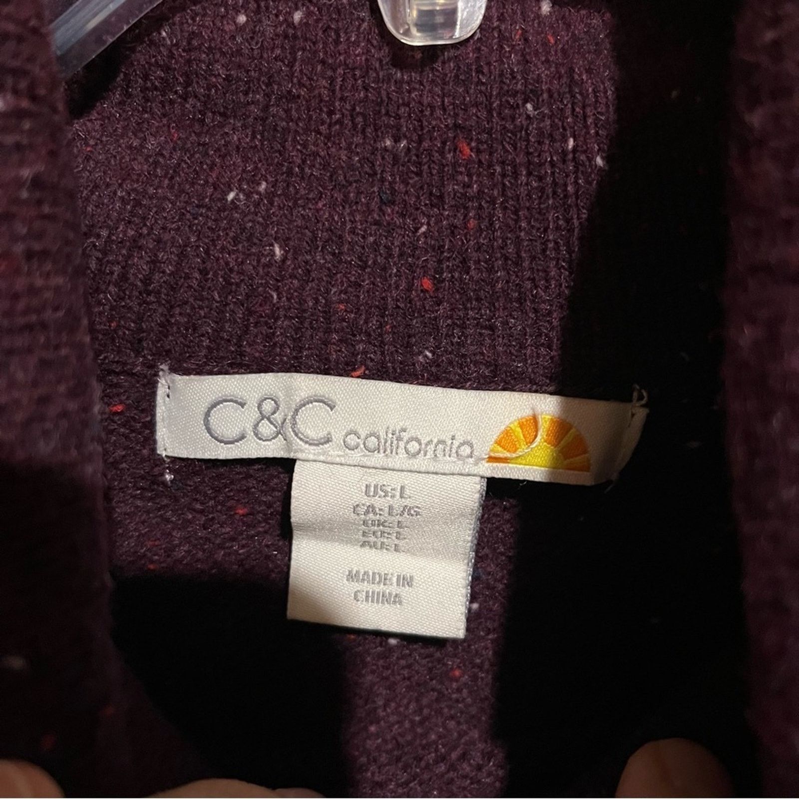 Other C & C California Sz Large Speckled Purple Turtleneck Sweater Size L / US 10 / IT 46 - 5 Thumbnail