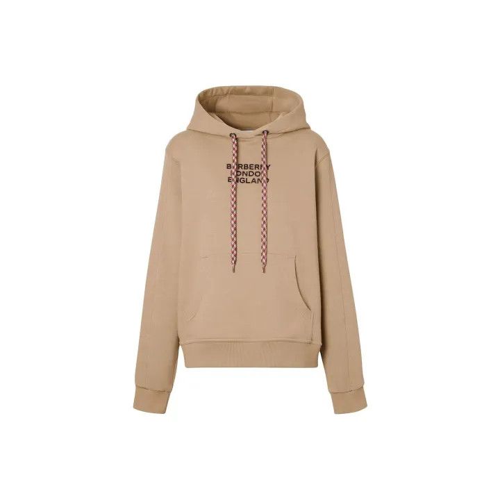 Burberry Burberry Beige Logo Print Long Sleeve Hoodie 0079 Size XL / US 12-14 / IT 48-50 - 1 Thumbnail