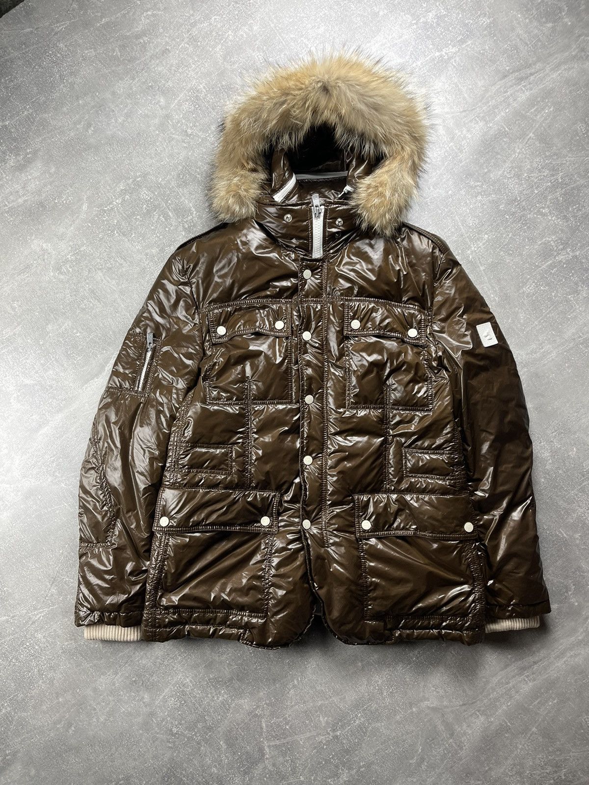 Montecore Montecore Dolomiti Down Puffer Jacket Brown Glossy Fur Hood Size US L / EU 52-54 / 3 - 2 Thumbnail