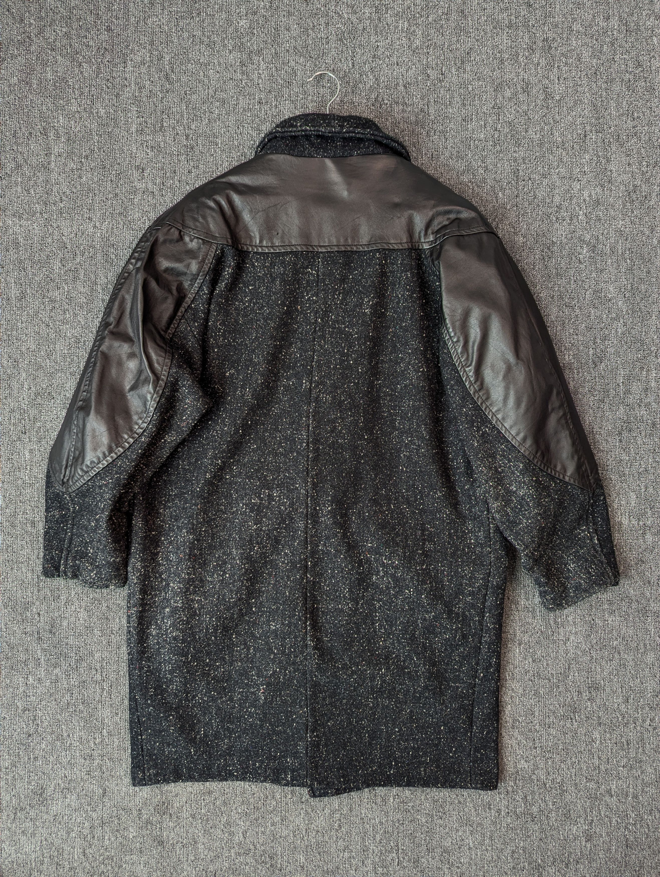 Designer × Vintage Vintage 80s ADA Paris Leather And Tweed Wool Coat Jacket Size US L / EU 52-54 / 3 - 13 Thumbnail