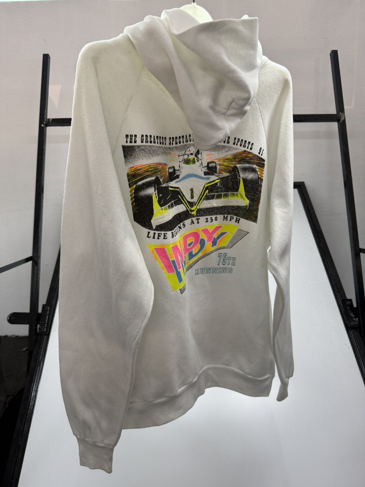 Vintage 🔥 90s Indy 75th Running Hoodie Double Hit Graphic Motorsport Size US M / EU 48-50 / 2 - 1 Thumbnail