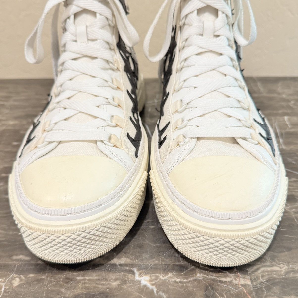 Amiri Amiri Stars Court Hi Star Patch High Top Sneakers Size US 13 / EU 46 - 4 Thumbnail