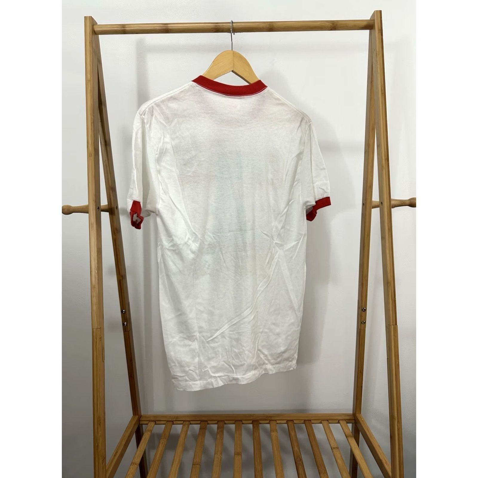 NASCAR VTG 80s Richard Petty Son Of A Gun Wins 200 Nascar Ringer T-Shirt XL White Nascar Racing Mens T-Shirt XL, White, Short Sleeve, Vintage Sportswear Plus Size US XL / EU 56 / 4 - 2 Thumbnail