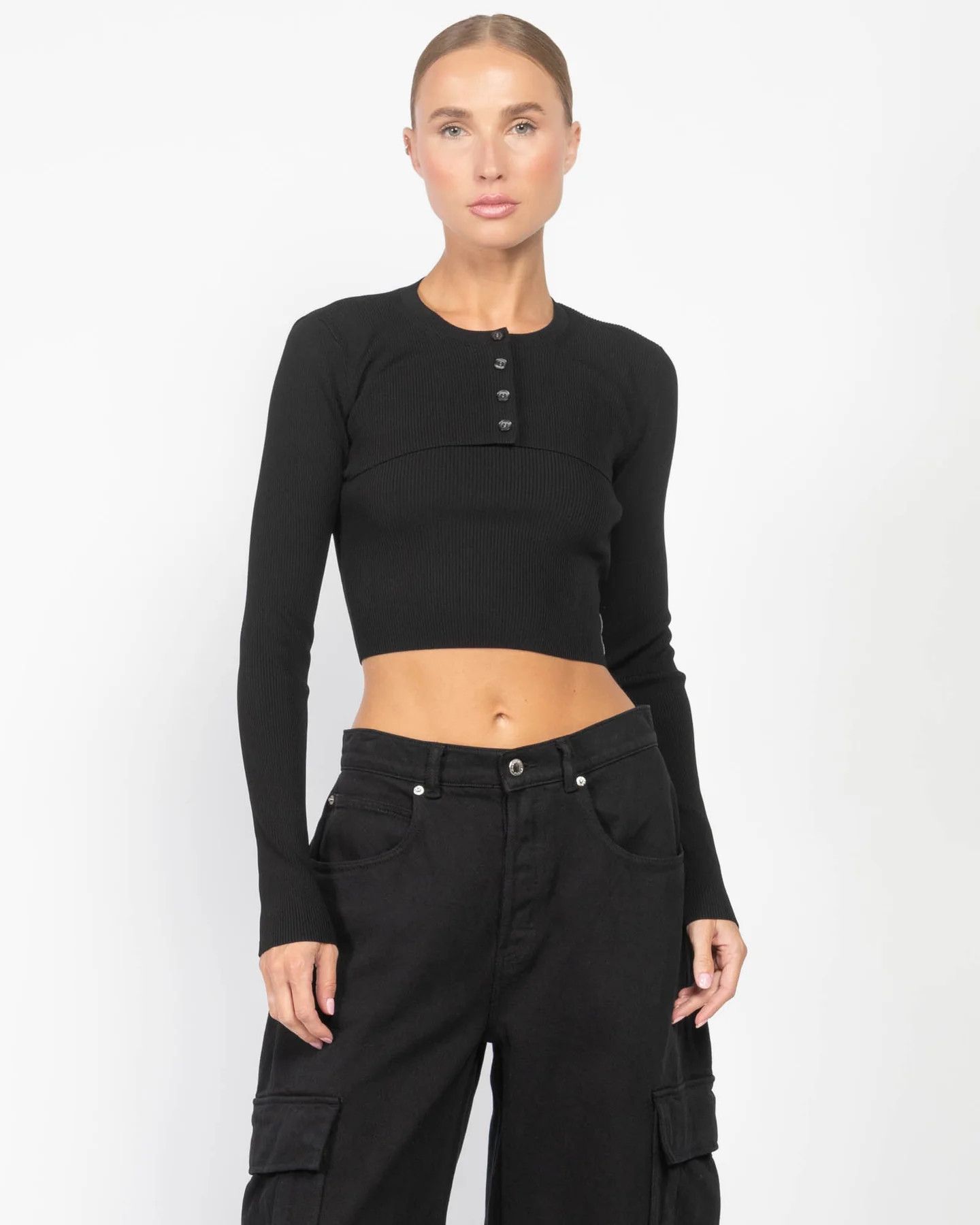 Alexander Wang o1s22i1n0225 Two-Piece Cropped Set in Black Size S / US 4 / IT 40 - 6 Thumbnail