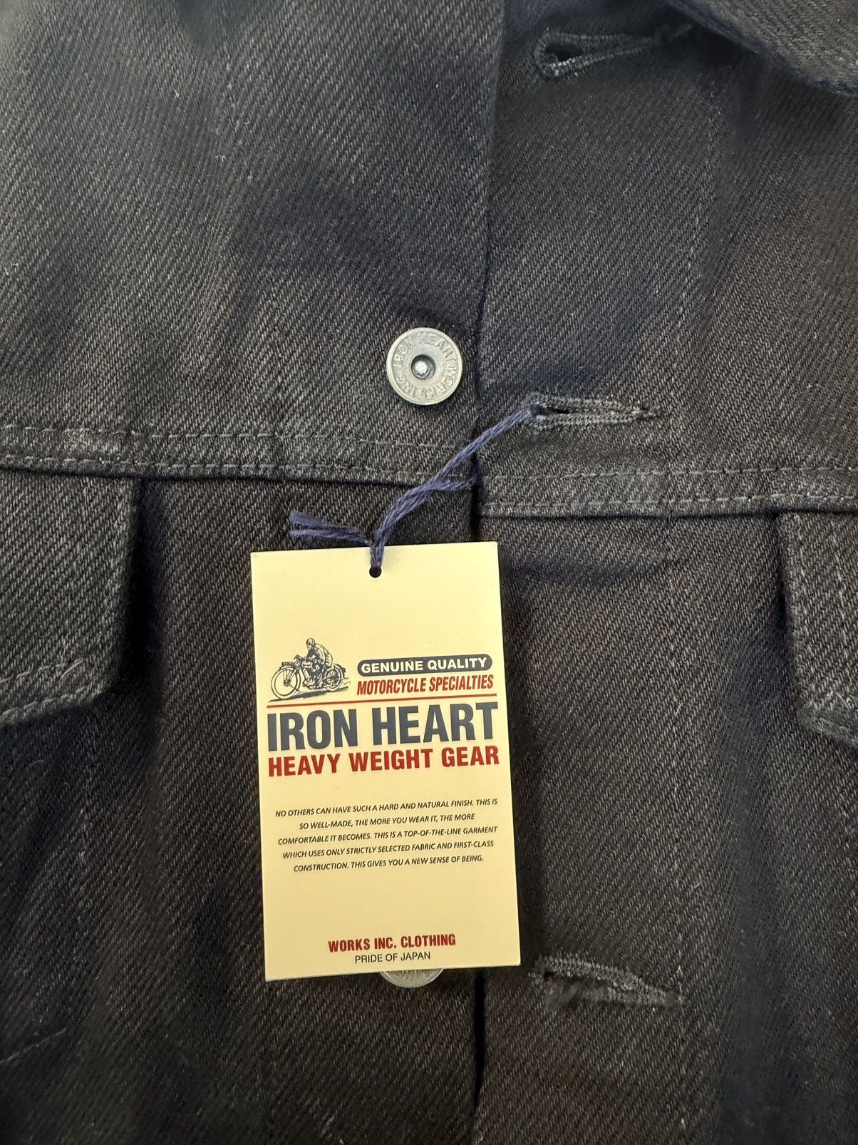 Iron Heart Iron Heart IH-526-SBG 21oz Extra Heavy Denim Jacket Black Size US XXL / EU 58 / 5 - 10 Thumbnail
