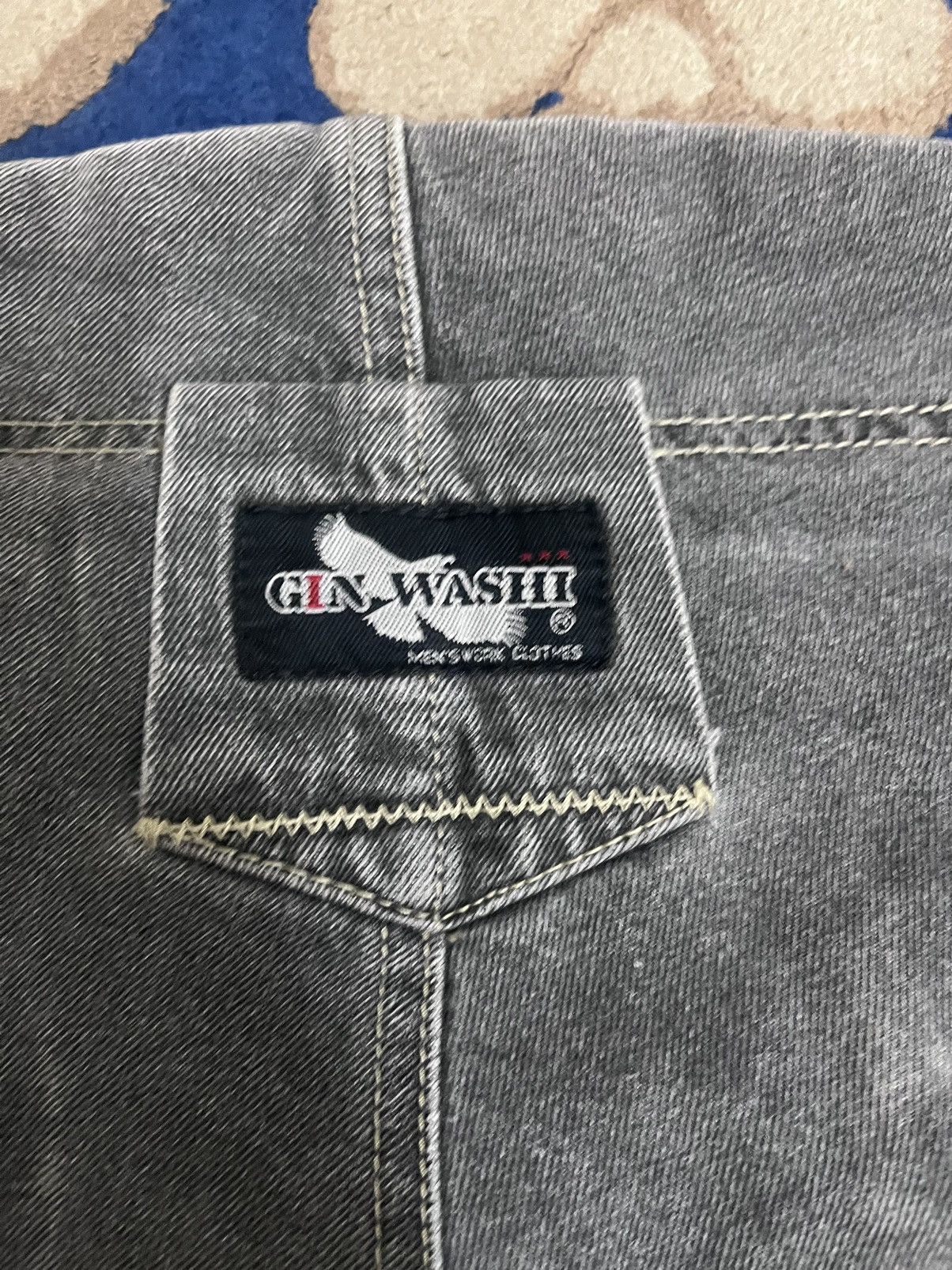 Japanese Brand Vintage Ginwash Grey Monster Workwear Baggy Carpenter Denim Size US 32 / EU 48 - 11 Thumbnail