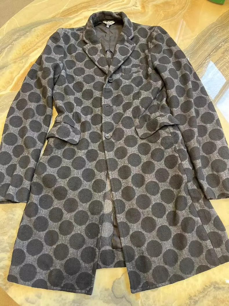 Comme des Garcons Comme Des Garcons Black polka-dot ruffled coat Size S / US 4 / IT 40 - 1 Thumbnail