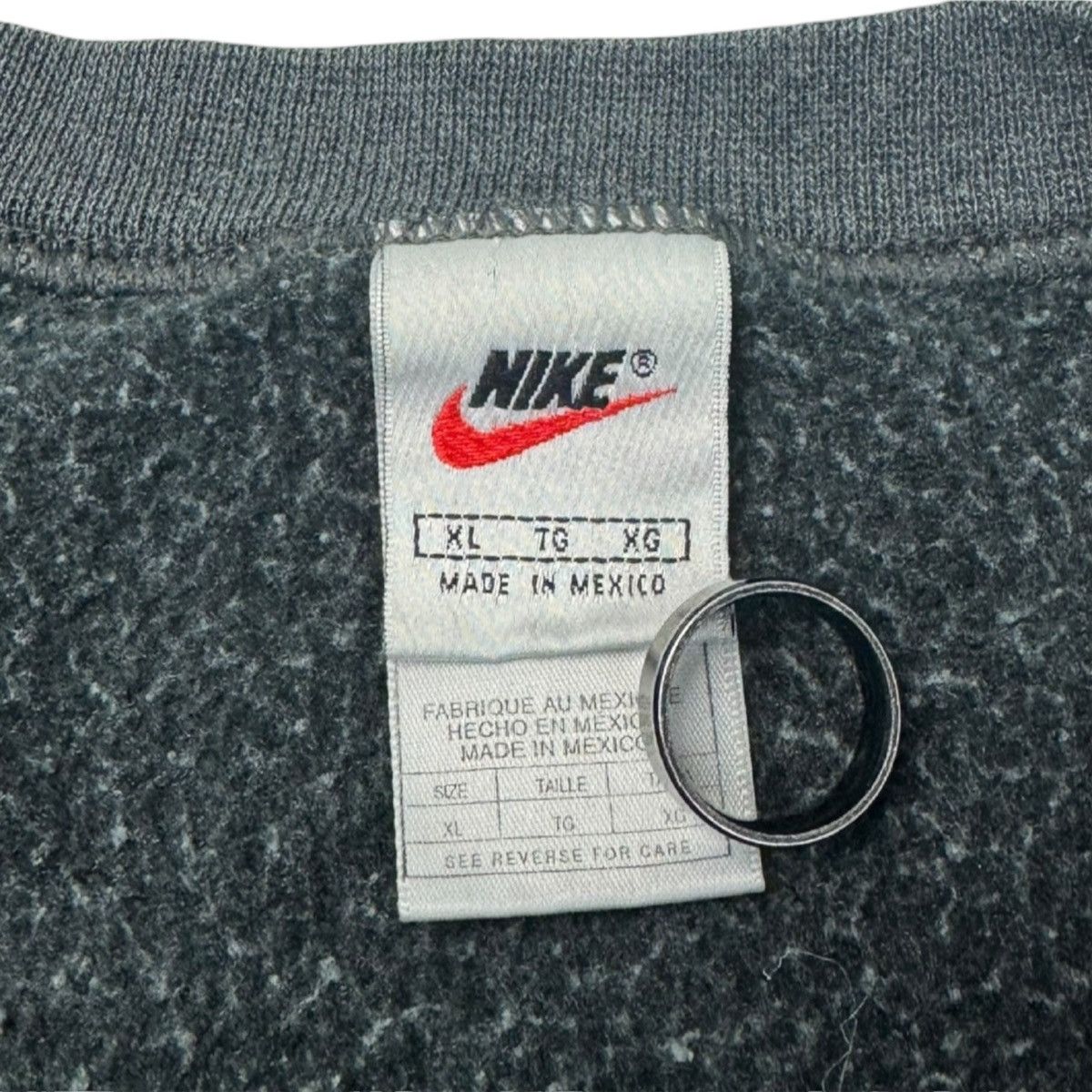 Nike Vintage 90s Nike Pocket Side Swoosh Crewneck Grey/Black Size US XL / EU 56 / 4 - 5 Thumbnail