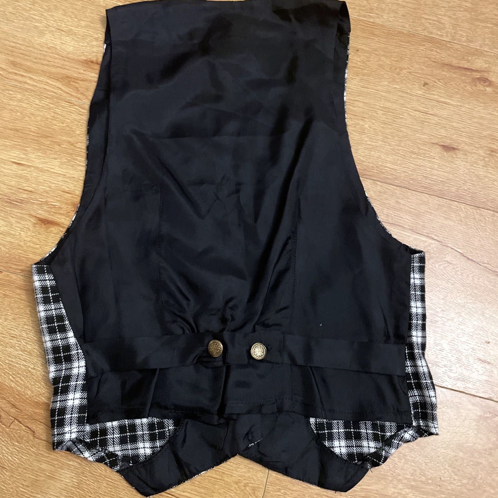 Vintage VINTAGE Mirrors Vest Plaid Black White Tartan USA Small Button Front Womens S Vest Size S / US 4 / IT 40 - 7 Thumbnail