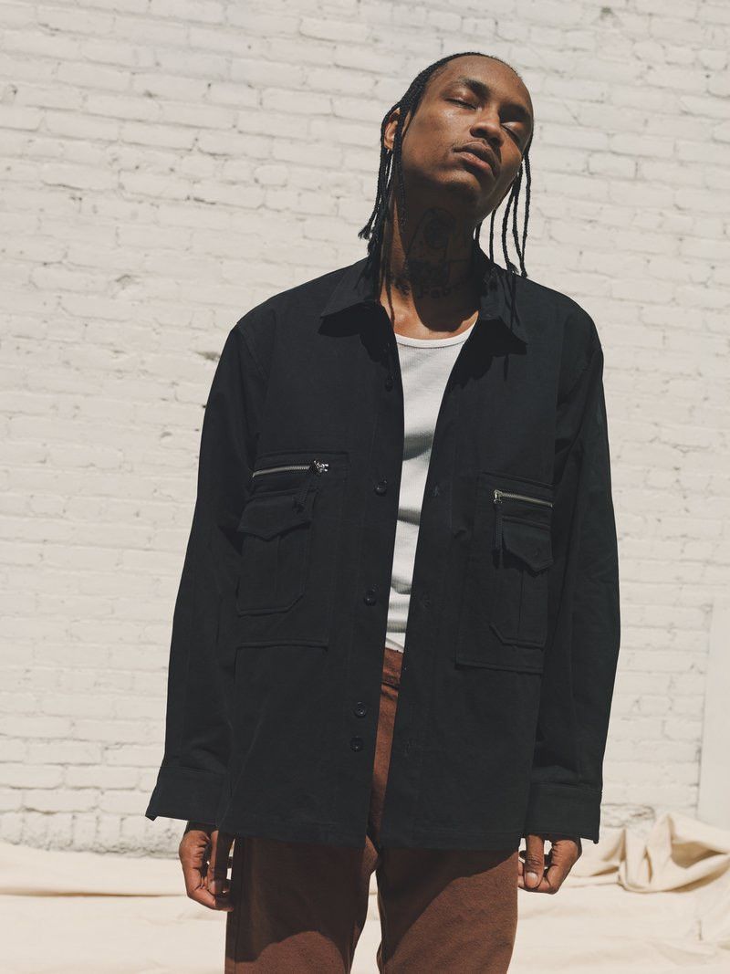 Phipps Phipps black cotton utility jacket Size US L / EU 52-54 / 3 - 6 Thumbnail