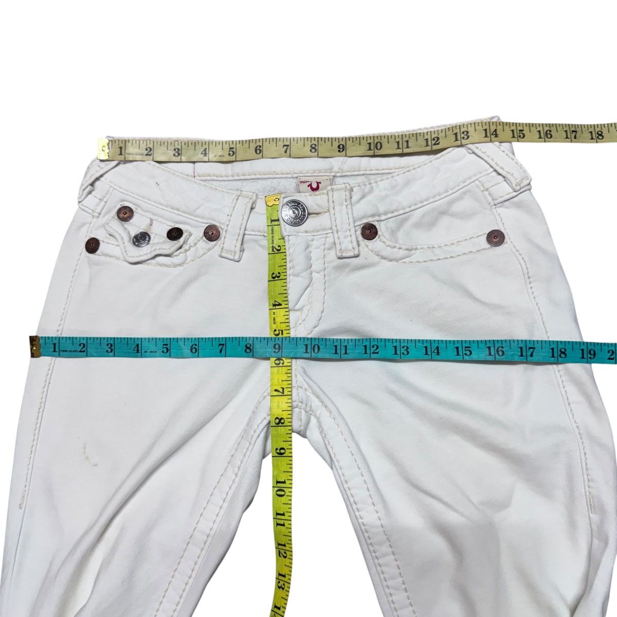 True Religion True Religion Joey Big T Sweat Flare Jeans White Size 27" / US 4 / IT 40 - 16 Thumbnail