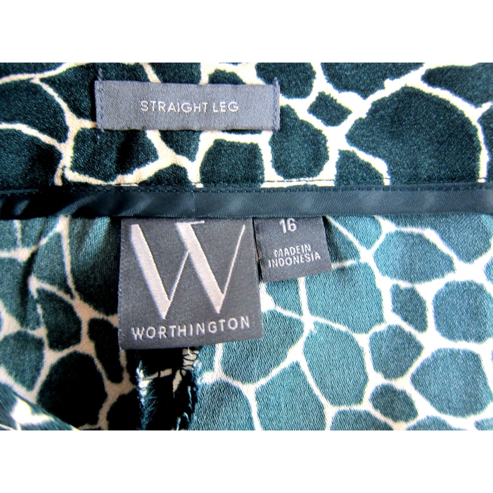 Worthington Worthington Pants NWT Women 16 Giraffe Animal Print High Rise Flat Front Pockets 100% polyester Dress Pants Size 38" / US 16 / IT 52 - 4 Thumbnail