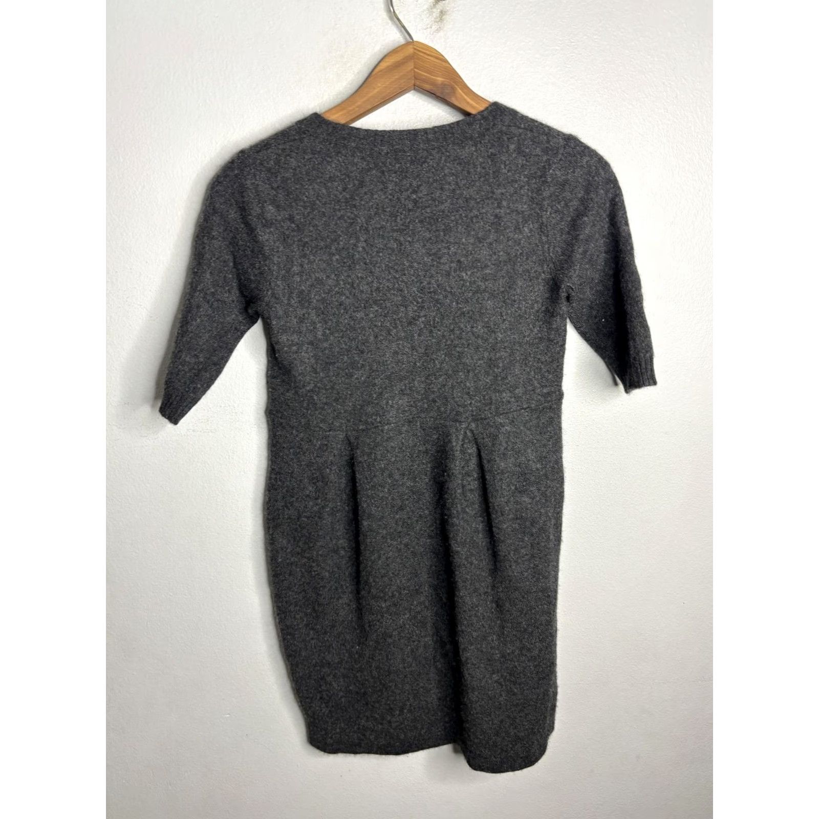 AQUA Aqua Sweater Dress Womens Small Cashmere Crew Neck Short Sleeve Knit Cozy Winter Gray Holiday Casual Workwear Size S / US 4 / IT 40 - 4 Thumbnail
