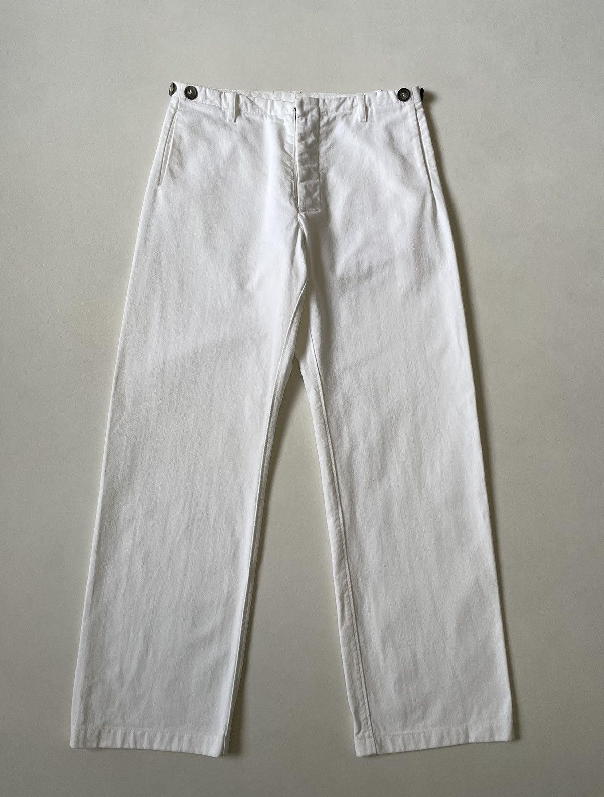 Maison Margiela S/S 02 White Cotton Work Pants Size US 32 / EU 48 - 1 Thumbnail