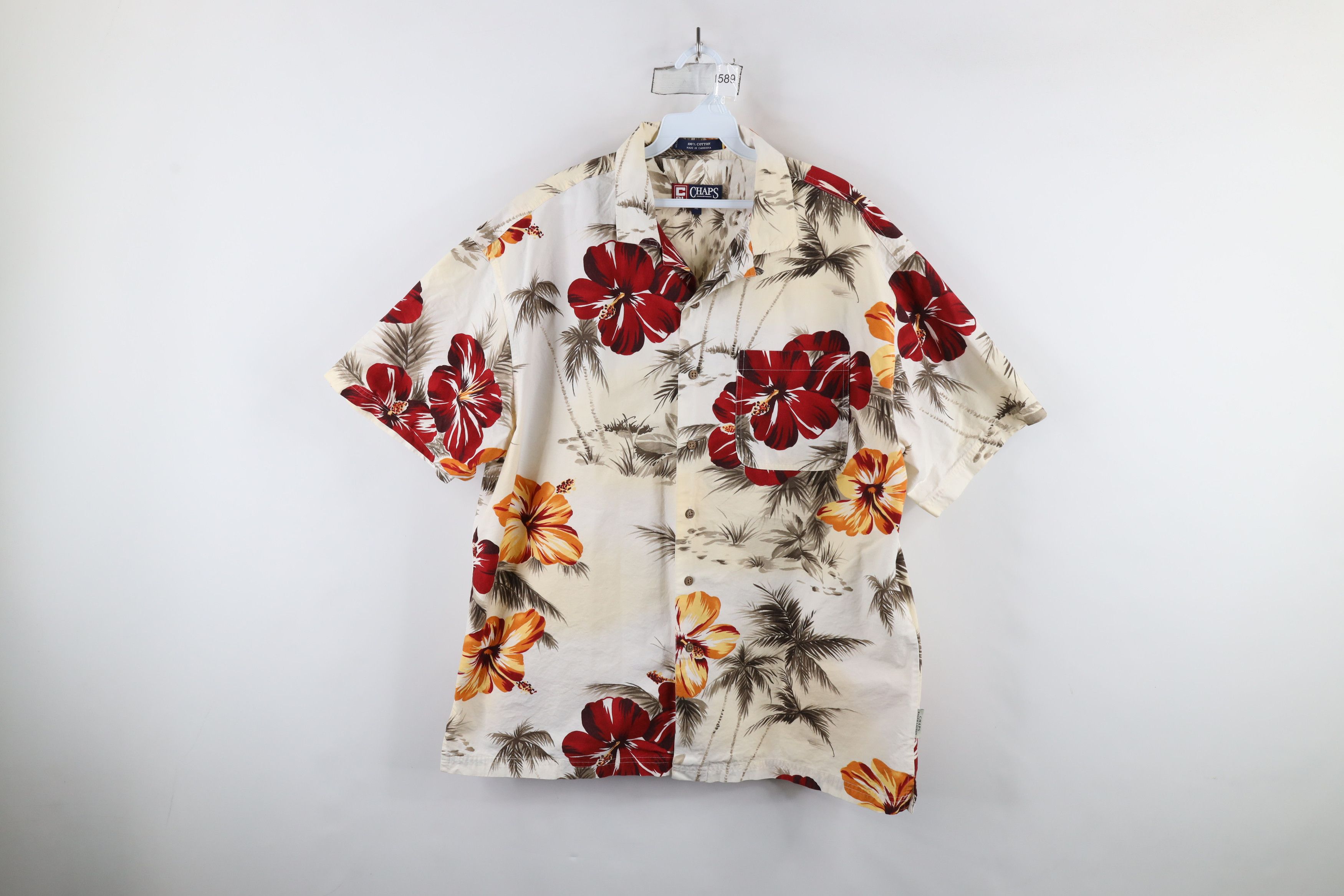 Ralph Lauren × Vintage Vintage 90s Chaps Ralph Lauren Print Hawaiian Button Shirt Size US XXL / EU 58 / 5 - 1 Thumbnail