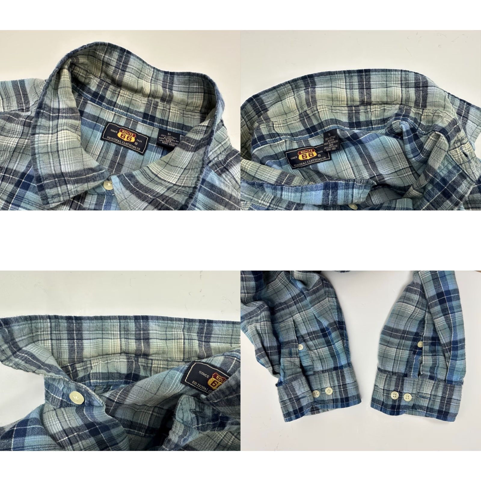 Route 66 VINTAGE Route 66 Shirt Men 3XL Plaid Long Sleeve Button Down Cotton Size US XXL / EU 58 / 5 - 9 Thumbnail