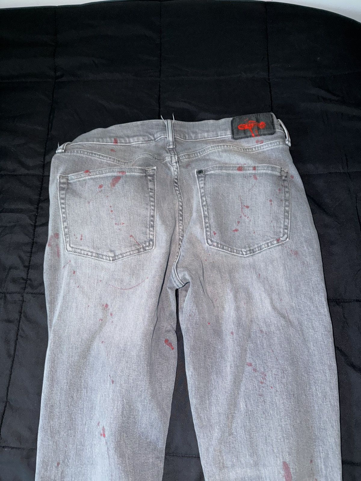 Other Gray + Red Paint Splatter jeans Size US 32 / EU 48 - 7 Thumbnail