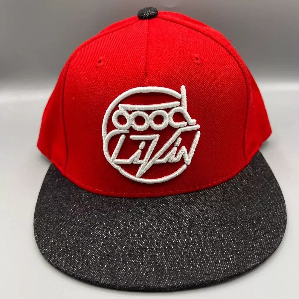 Other Goodlivin Hat Men Red Black Embroidered Snap Back Cap Size ONE SIZE - 1 Thumbnail