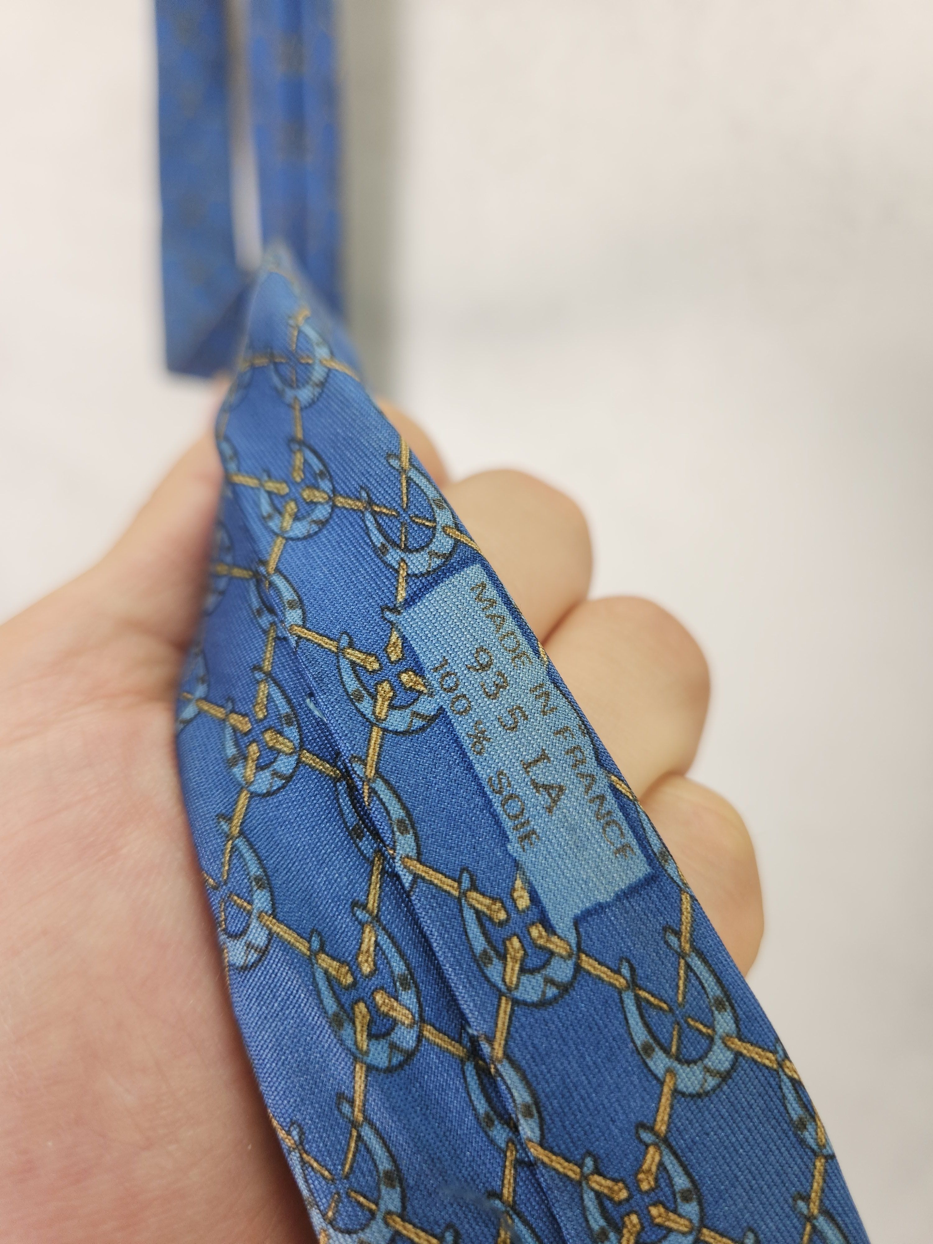 Hermes Hermes paris blue silk tie 935 IA Size ONE SIZE - 6 Thumbnail