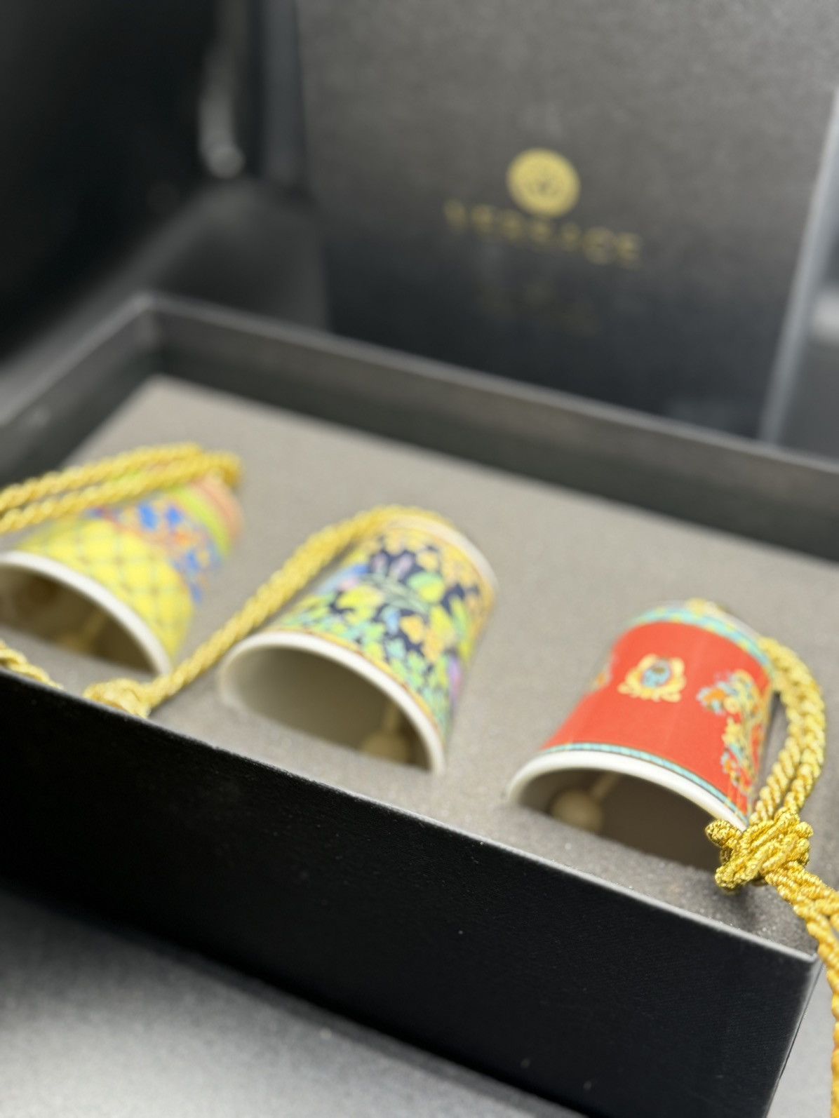 Versace VERSACE Rosenthal Porcelain Gold Christmas Bells Set of 3 Size ONE SIZE - 3 Thumbnail
