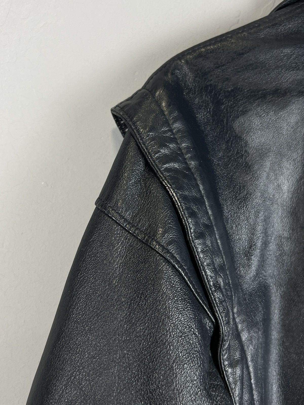 Vintage Vintage 80s Leather Trucker jacket Racing Moto y2k Size US M / EU 48-50 / 2 - 17 Thumbnail