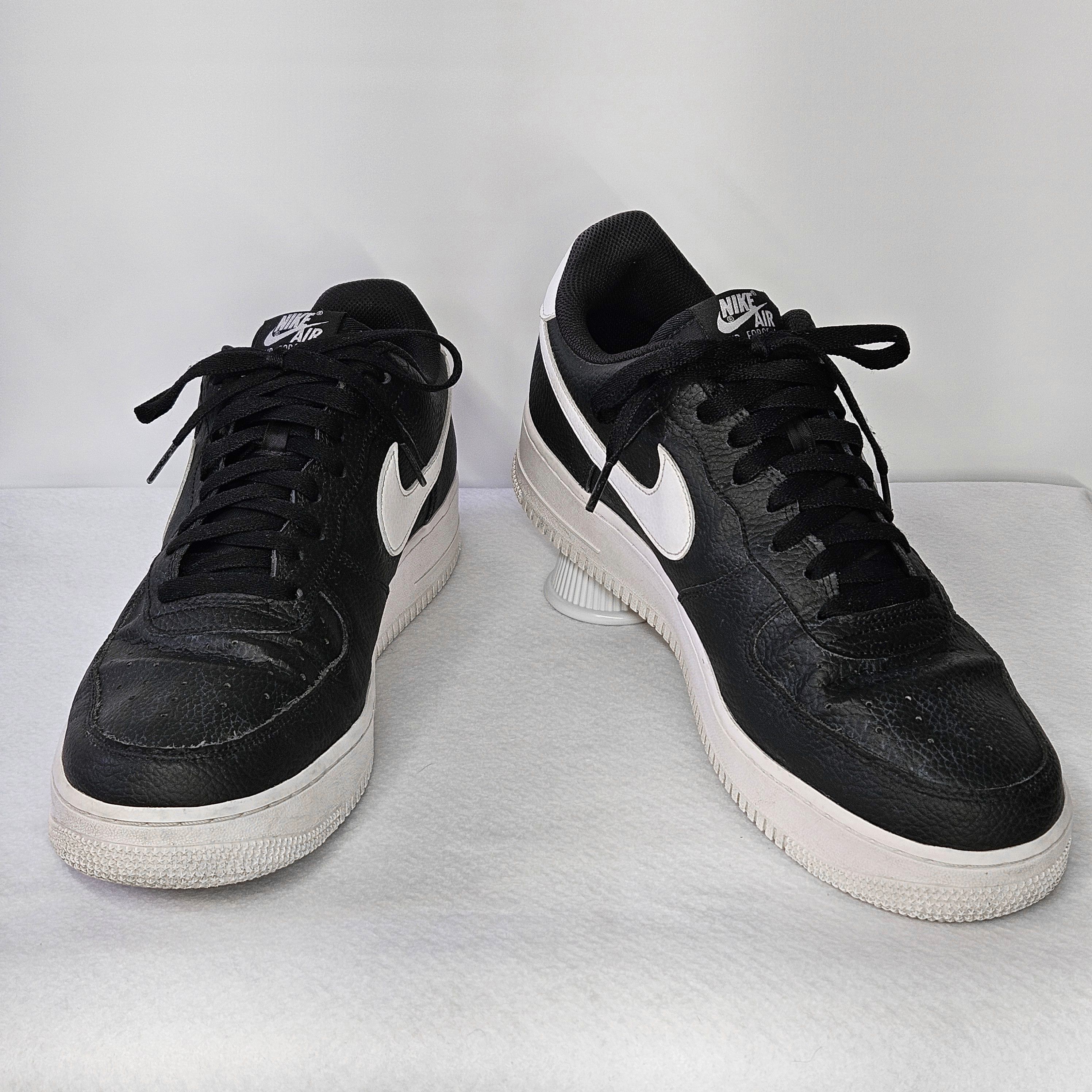 Nike Nike Men's 13 Sneakers Air Force 1 '07 Black White Pebbled Size US 13 / EU 46 - 1 Thumbnail