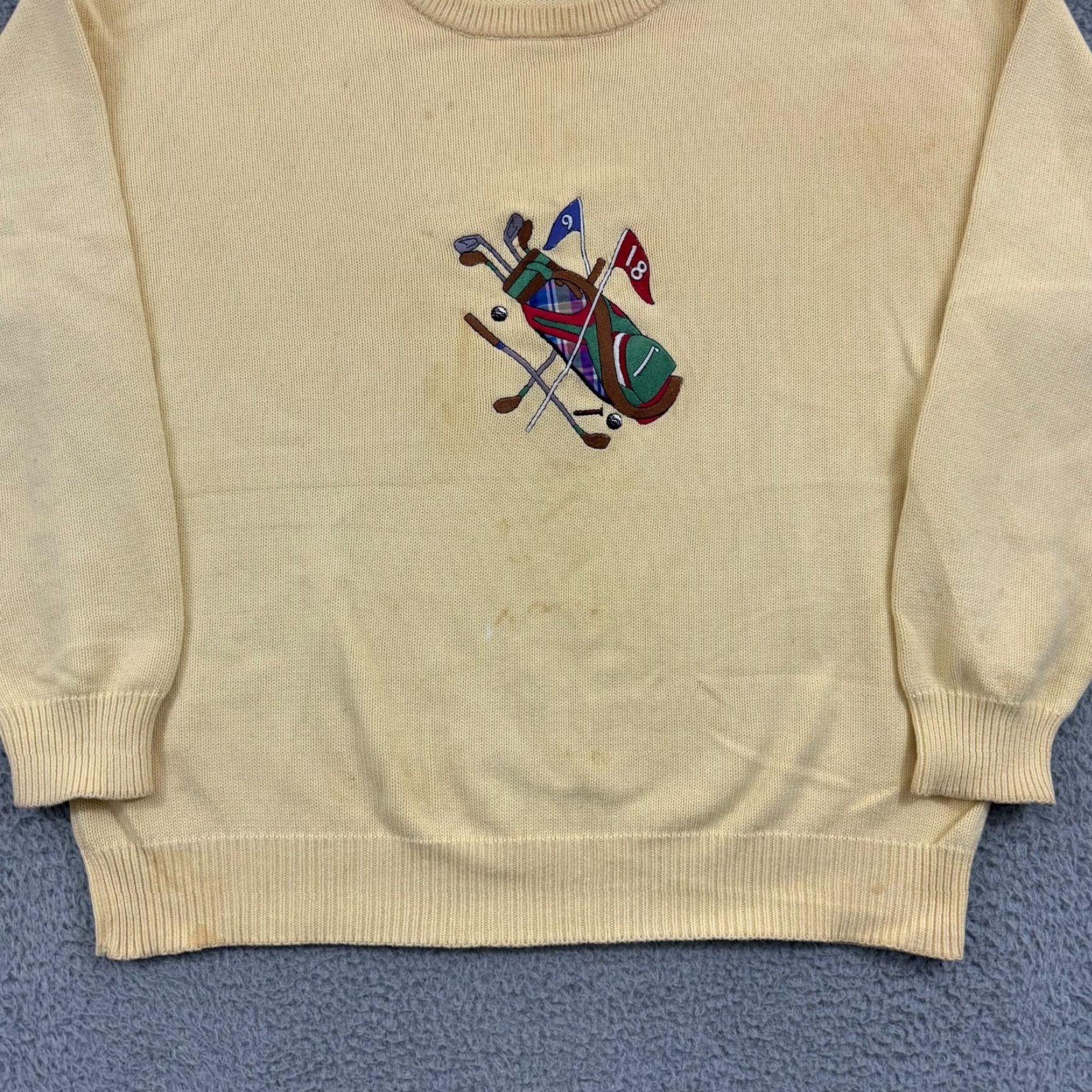 Vintage VINTAGE John Ashford Sweater Mens L Golf Sport 90s Pullover Knit Long Sleeve Yellow Size US L / EU 52-54 / 3 - 2 Thumbnail