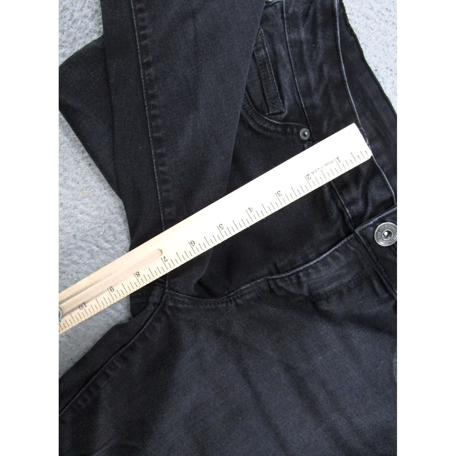 Vintage Maurices Black Denim Skinny Jeans Womens Size M Reg Stretch Mid Rise 5-Pocket Design Denim Shirt? Size 32" / US 10 / IT 46 - 7 Thumbnail