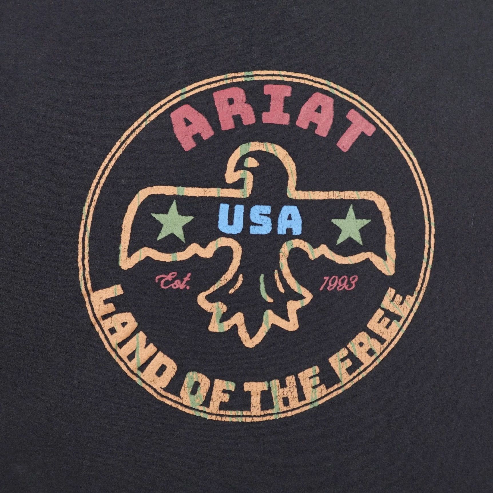 Ariat Ariat Shirt Mens XL Black Land Of The Free USA Eagle Western Cowboy Work Tee Size US XL / EU 56 / 4 - 2 Thumbnail