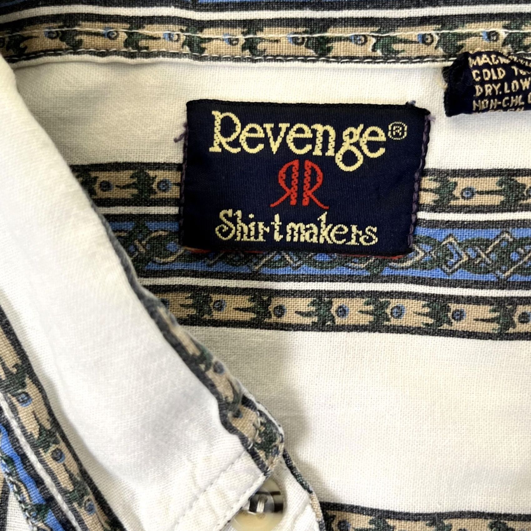 Revenge VINTAGE Revenge Striped Short Sleeve Button Front Western Shirt Mens XL White Size US XL / EU 56 / 4 - 3 Thumbnail