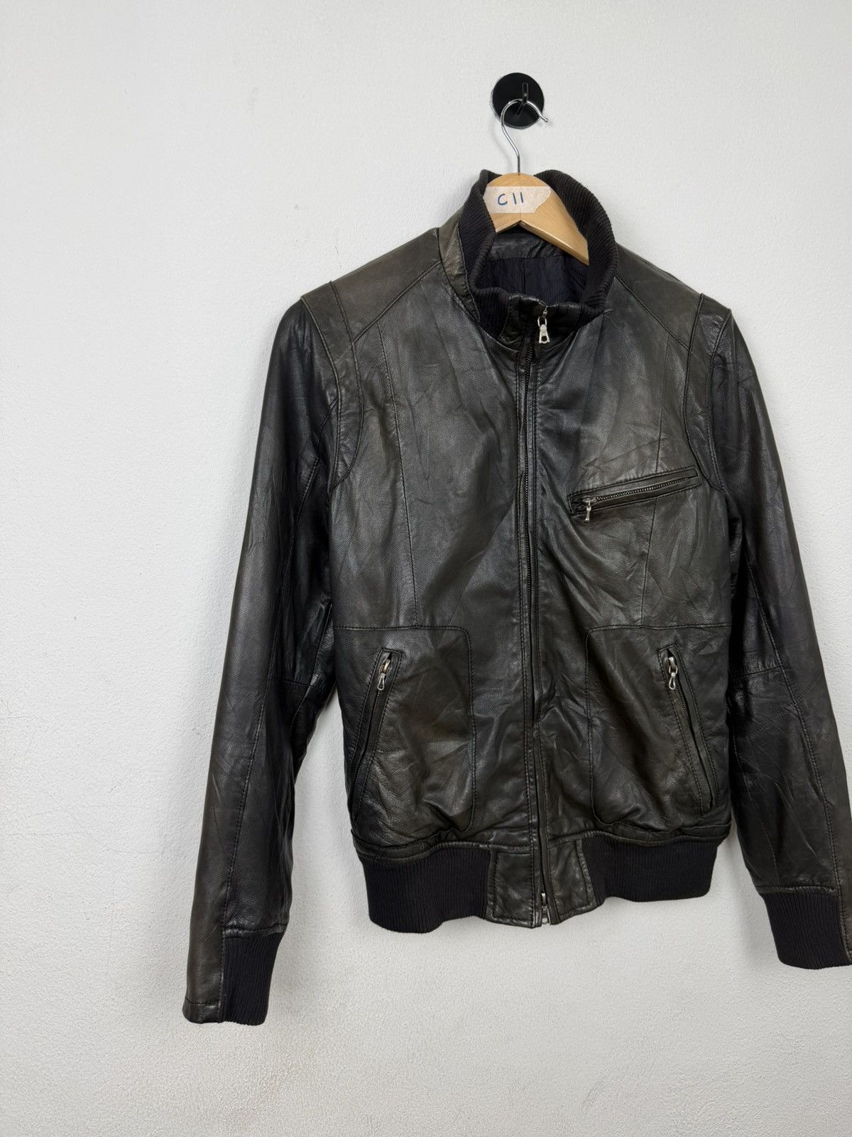 5351 POUR LES HOMMES 5351 Pour Les Hommes Goatskin Leather Bomber Jacket Size US S / EU 44-46 / 1 - 2 Thumbnail
