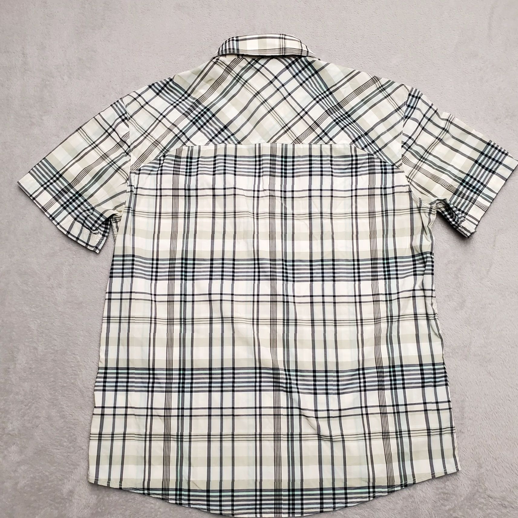 Vintage Simms Shirt Mens L Beige Plaid Nylon Spandex Vented Performance Breathable Moisture Wicking Pockets Casual Button-Up Size US L / EU 52-54 / 3 - 5 Thumbnail