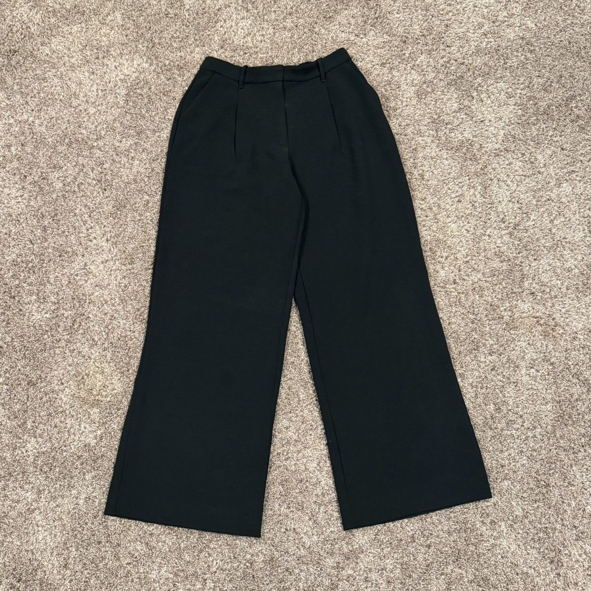 Abercrombie & Fitch Abercrombie & Fitch Pleated Tailored Wide-Leg Pants Black Size US 31 - 1 Thumbnail