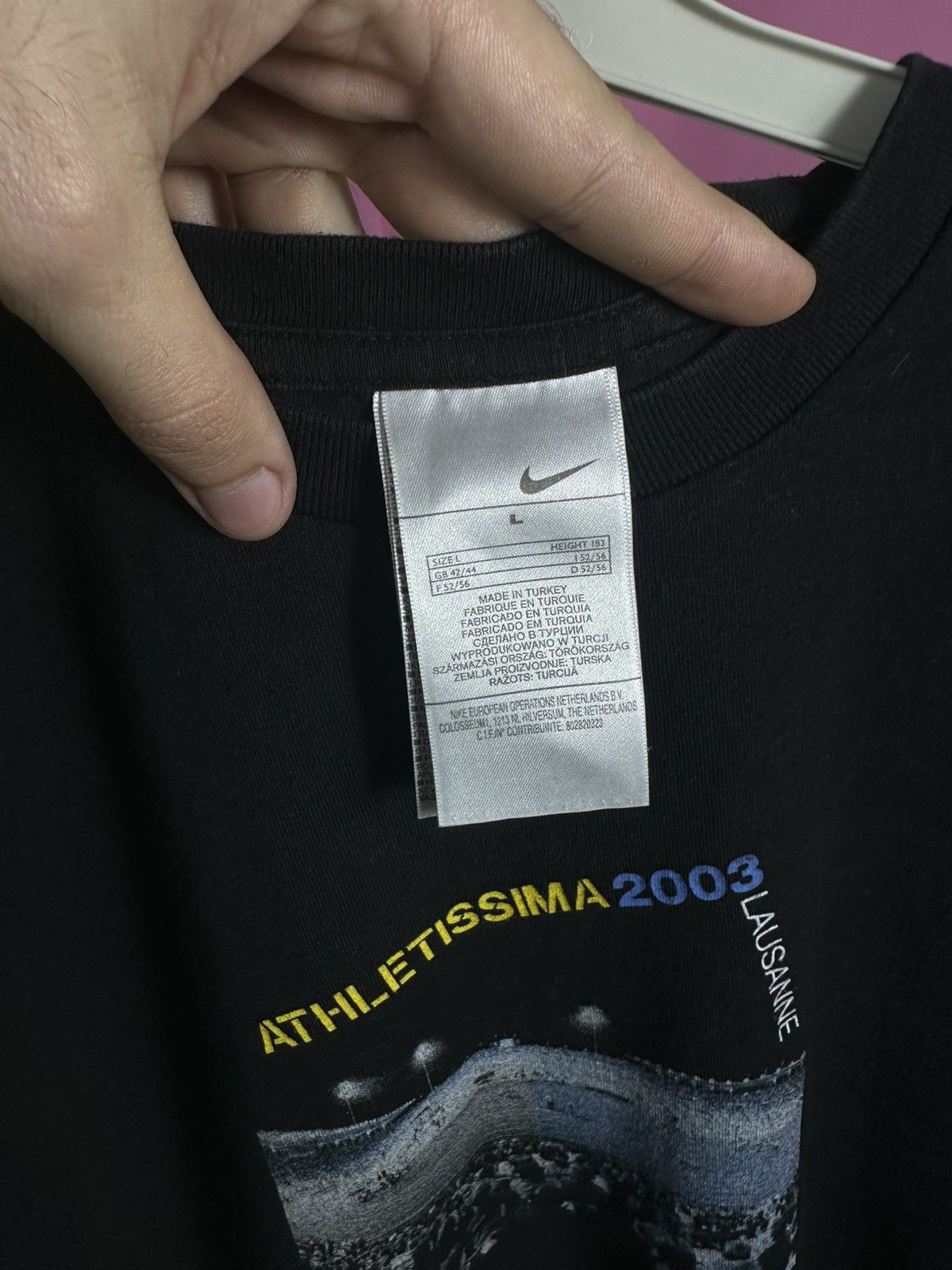 Nike Nike Athletissima 2003 T Shirt Swoosh Lausanne Printed Logo Size US L / EU 52-54 / 3 - 10 Thumbnail