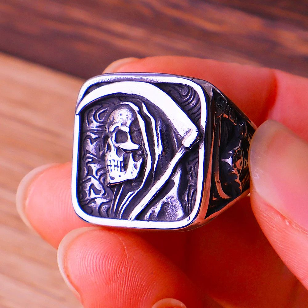 Vintage Gothic Death Sickle Skull Ring | Grailed