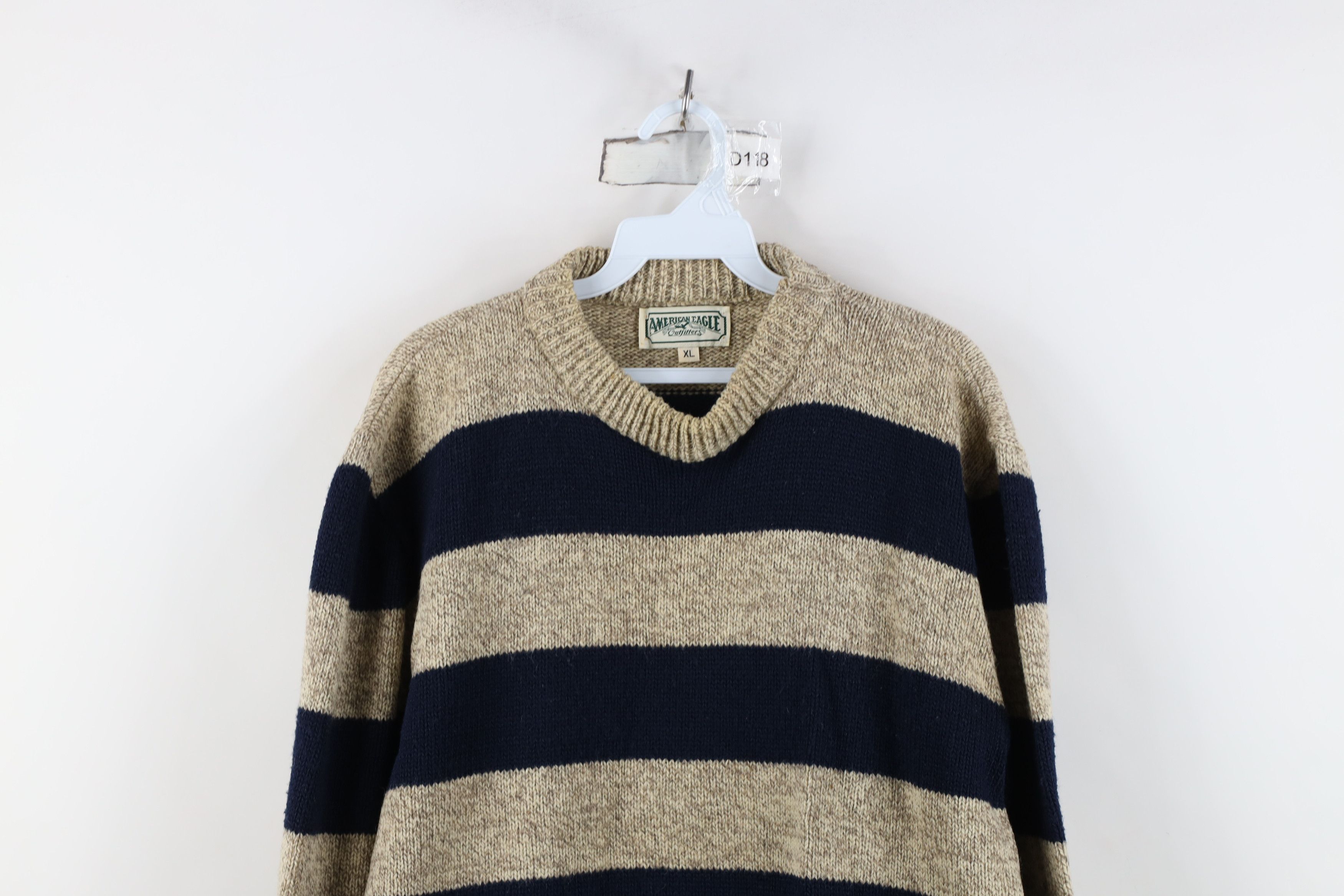 American Eagle Outfitters Vintage 90s American Eagle Outfitters Knit Striped Sweater Size US XL / EU 56 / 4 - 2 Thumbnail