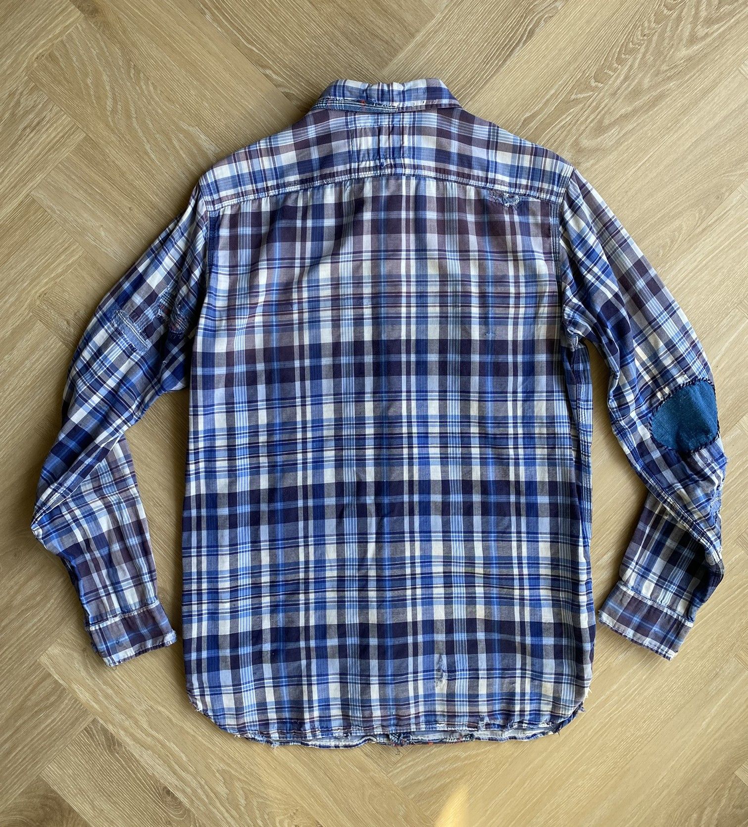 Vintage Sunfade & Repair Double Cloth Flannel Shirt Size US S / EU 44-46 / 1 - 23 Thumbnail