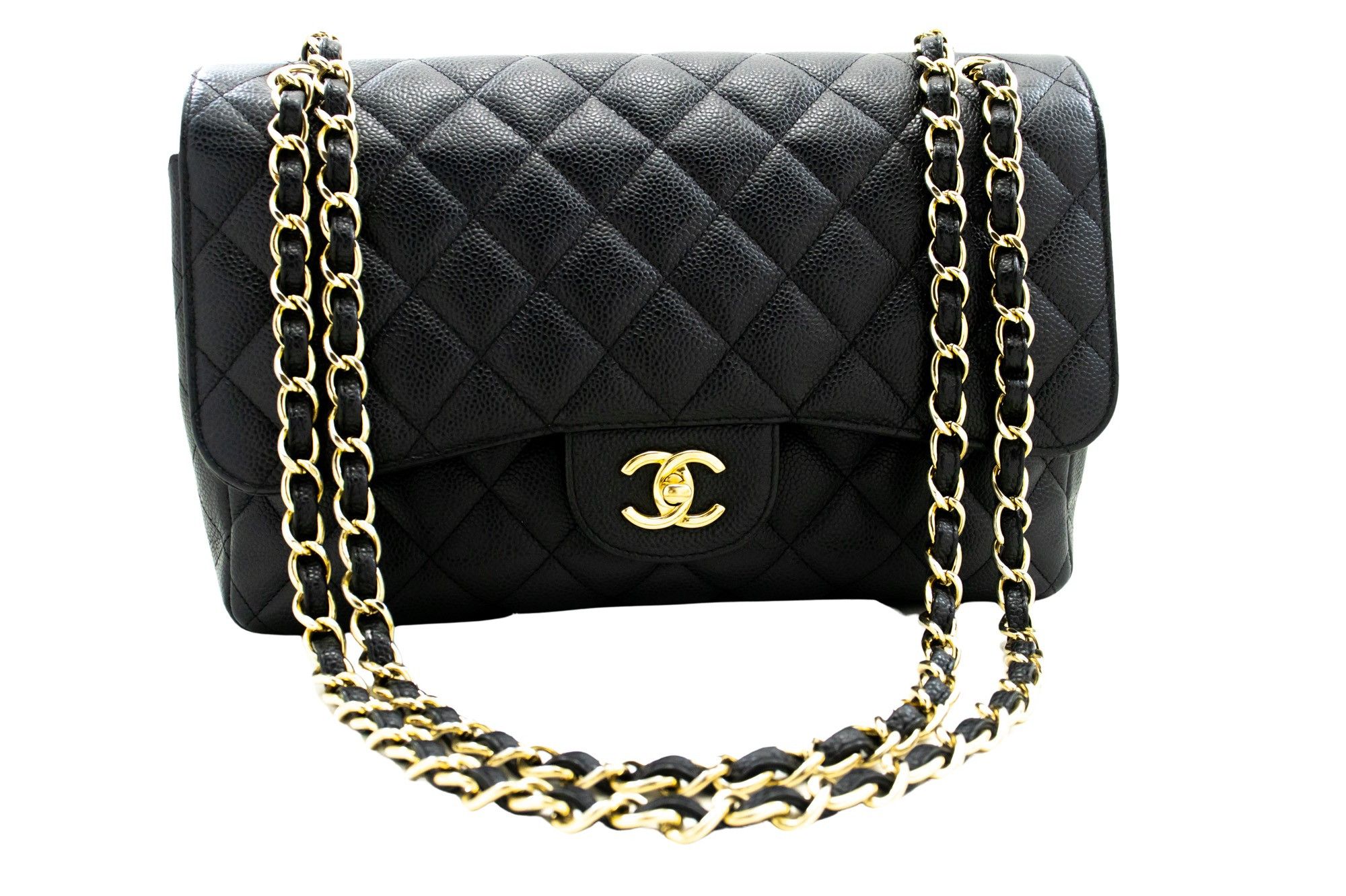 Chanel Double Flap Black Leather Shoulder Bag (Pre-Owned) Size ONE SIZE - 1 Thumbnail