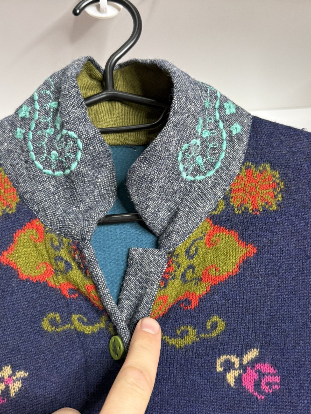 Other Ivko? Floral pattern wool knit womens cardigans Ivko style Size L / US 10 / IT 46 - 6 Thumbnail