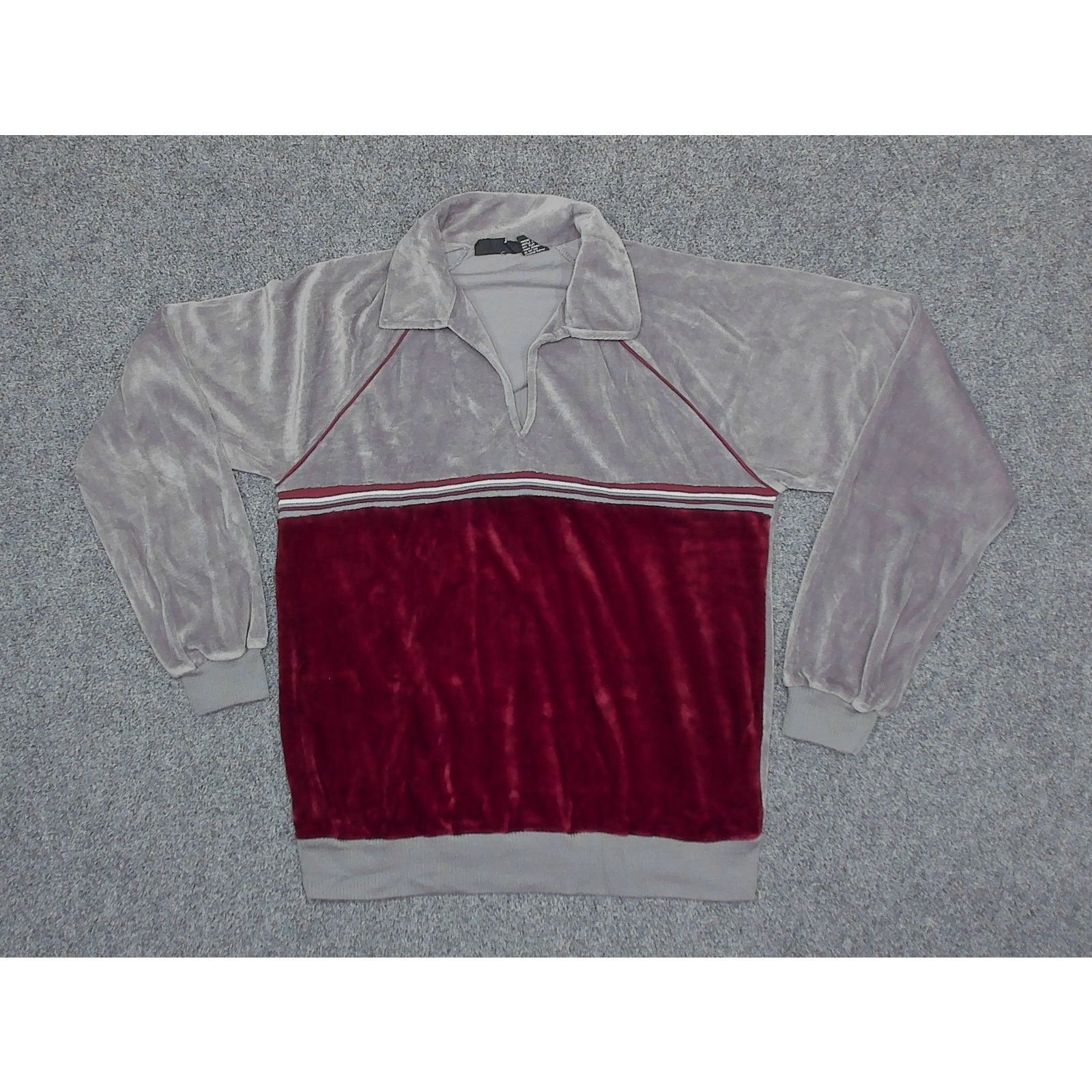 Vintage Vintage / 70s LM Landmark Velour Johnny Collar Sweatshirt Size US M / EU 48-50 / 2 - 3 Thumbnail
