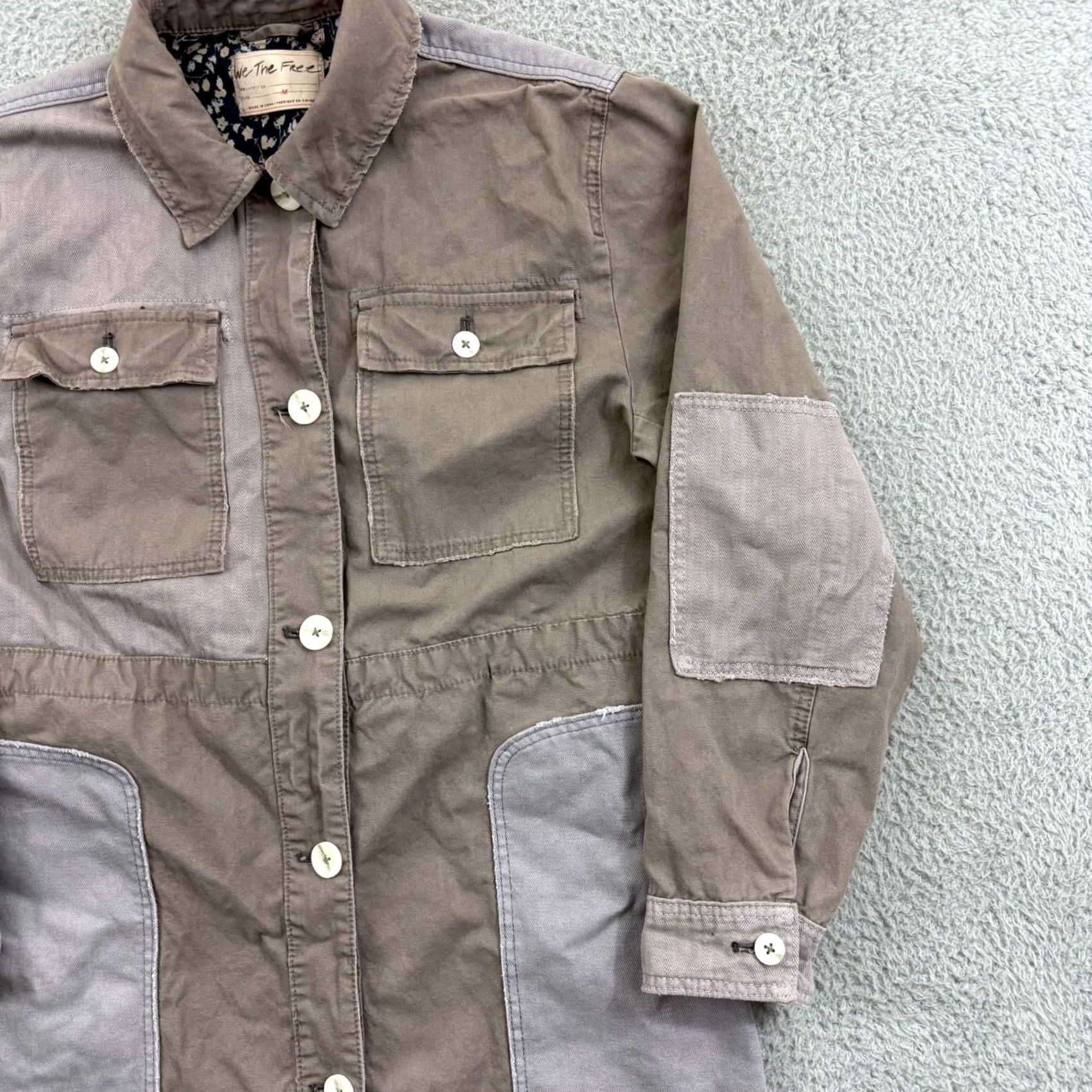Free People Free People Apollo Cargo Jacket Womens Medium Oversized Button Utility Outdoor Beige Regular Jacket Size M / US 6-8 / IT 42-44 - 5 Thumbnail