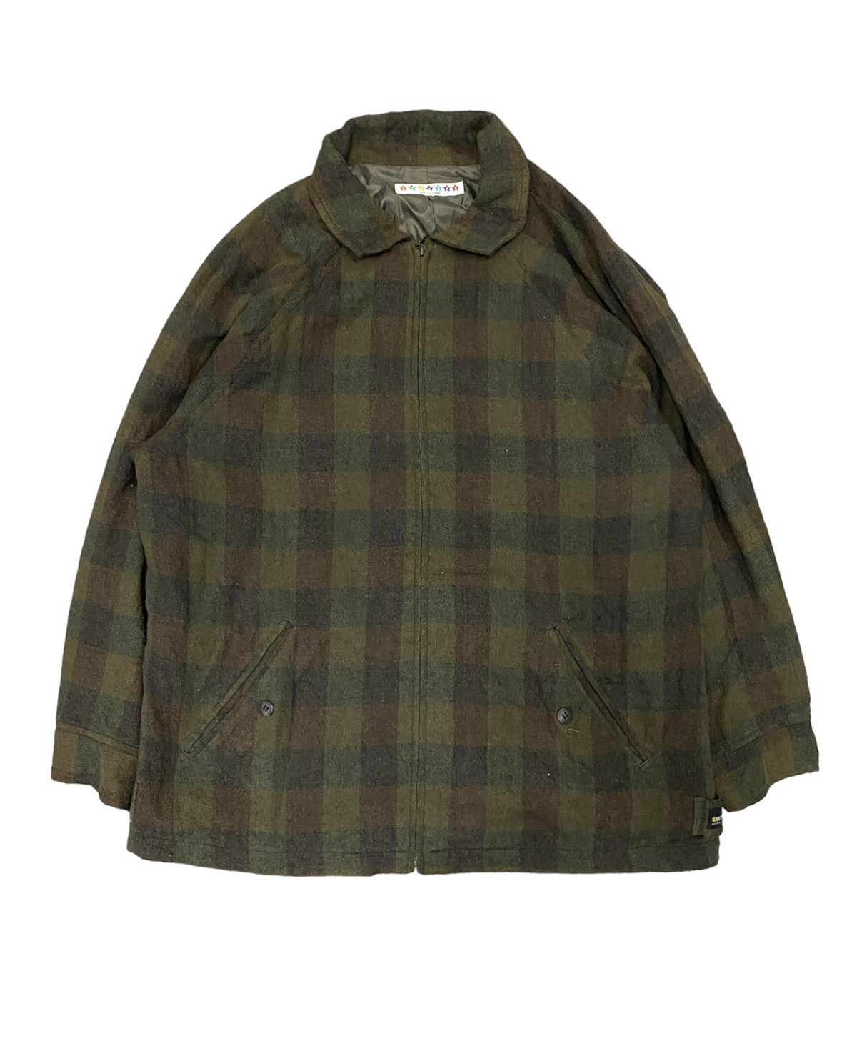 image of Phenomenon x Swagger Aw1999 Checked Wool Jacket in Brown, Men's (Size XL)