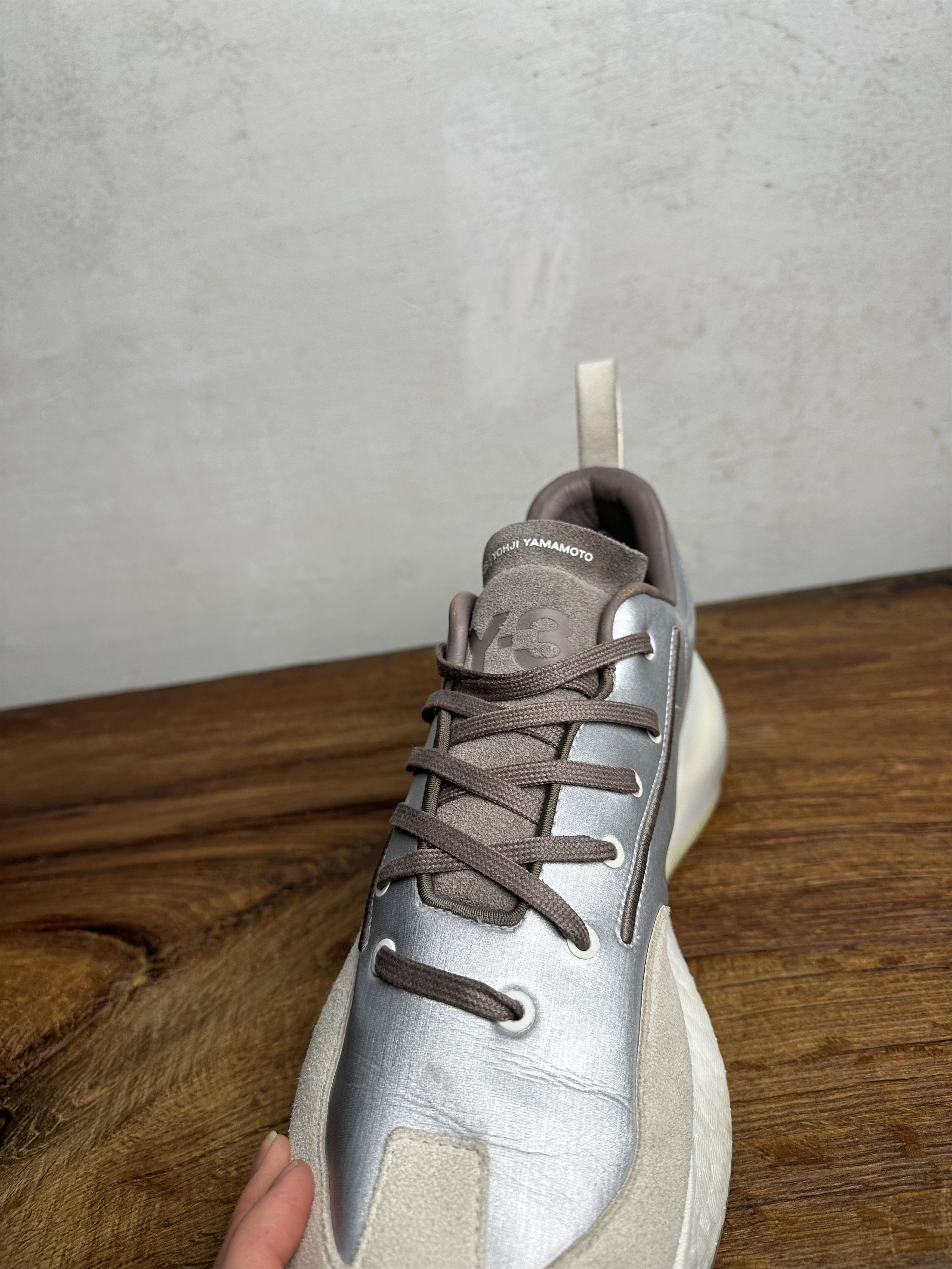 Adidas Y-3 Orisan Silver Metallic Low-Top Sneakers Size US 10.5 / EU 43-44 - 12 Thumbnail