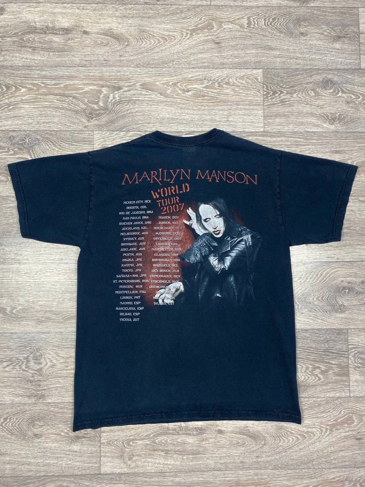 Band Tees Marilyn Manson 00s 2007 World Tour T-Shirt, Black, XL, Size US L / EU 52-54 / 3 - 2 Thumbnail
