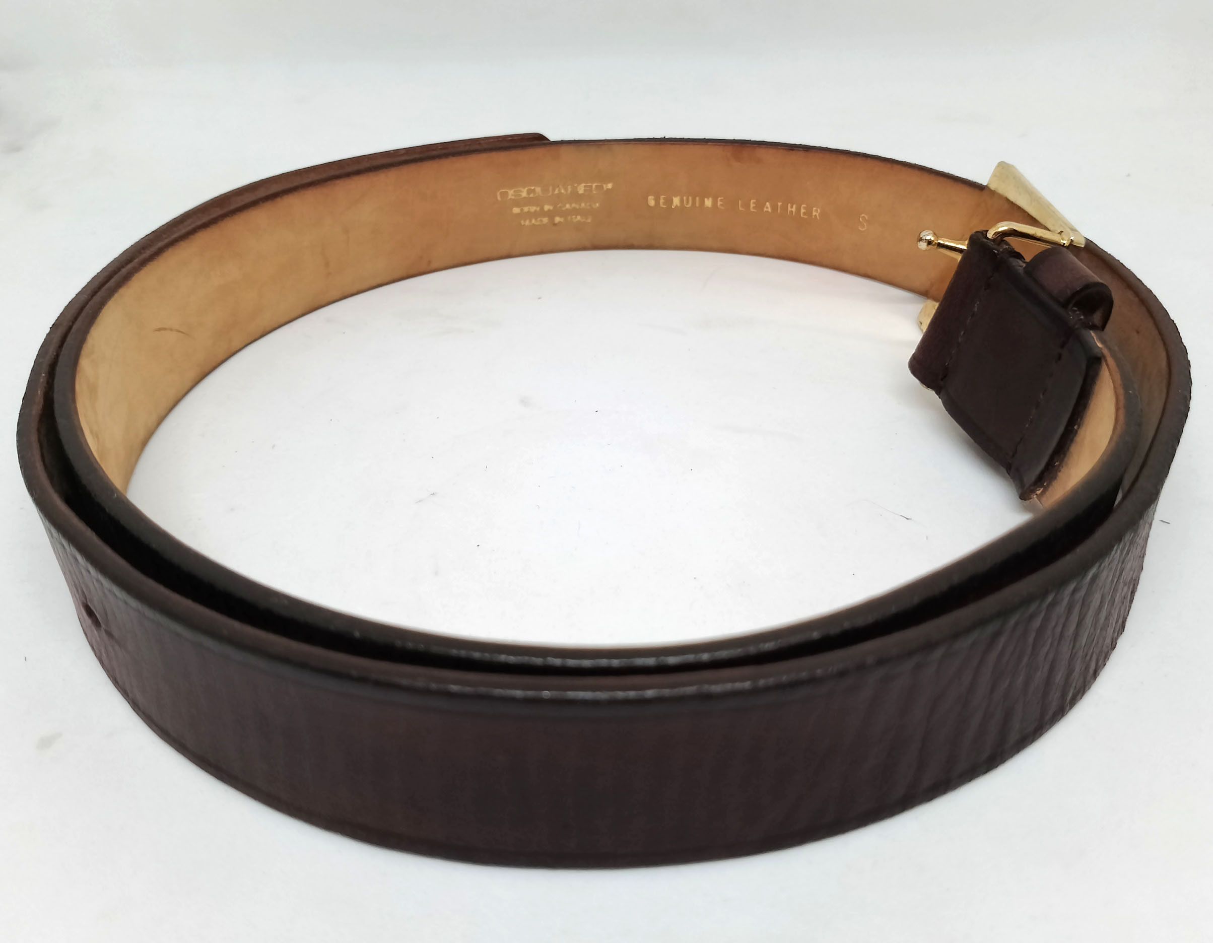 Dsquared2 Brown Leather Belt S, Made in Italy, Leather display picture 2