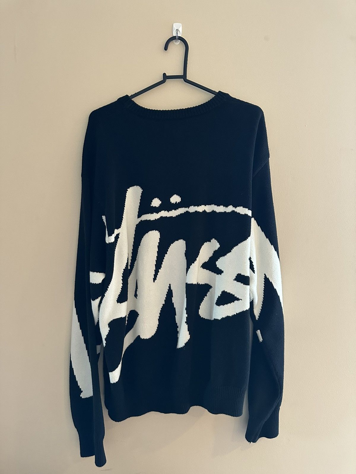 Stussy STUSSY STOCK KNIT ALLOVER LOGO SWEATER | Grailed