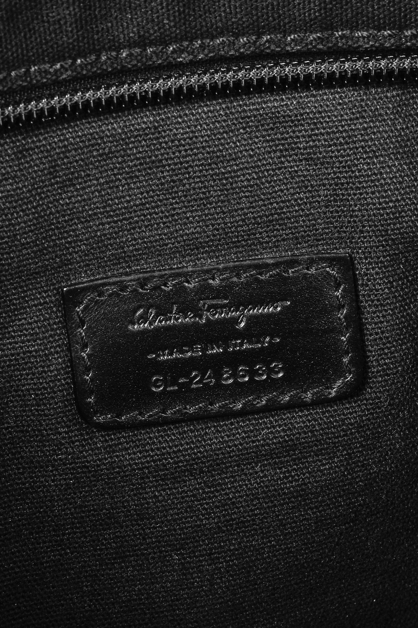 Salvatore Ferragamo Salvatore Ferragamo Black Patterned-Jacquard Zippered Tote Size ONE SIZE - 13 Thumbnail